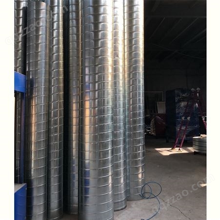青岛威尔森专业生产重庆铁皮螺旋风管镀锌螺旋风管厂家