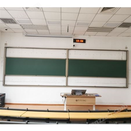 搪瓷推拉黑板 升降黑板 上下双组升降黑板铝合金边框教学黑板绿板定制