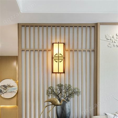 双庆灯饰新中式客厅电视背景墙壁灯全铜云石壁灯中国风卧室床头壁灯