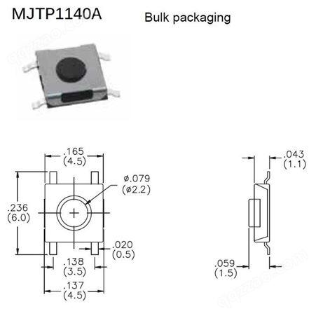 法国APEM按键4.5mm贴片轻触开关型号MJTP1140ATR