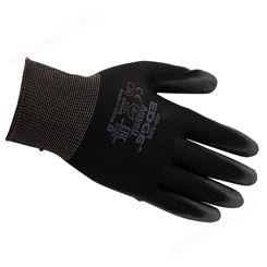 安思尔 48-126涤纶PU掌部涂层黑色手套 精细操作耐磨尼龙劳保手套