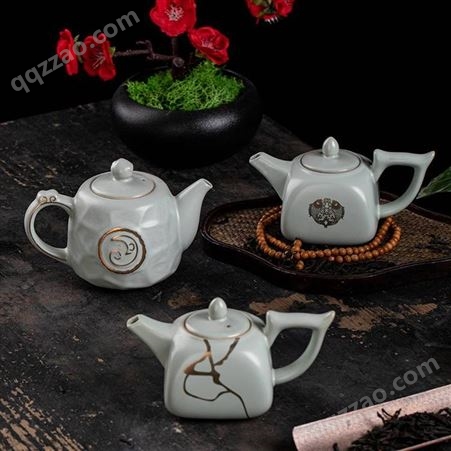 中式创意茶具礼盒套装 家用陶瓷茶壶茶杯 仿古茶碗功夫茶具