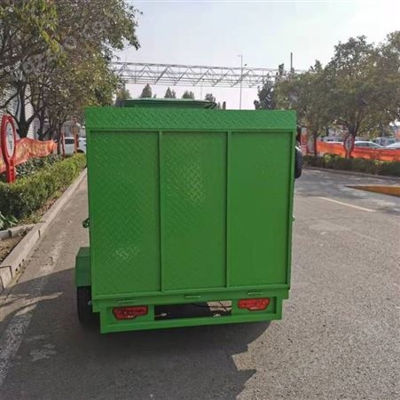 供应电动垃圾清运车 带棚四桶环卫车 保洁4桶平板运输车