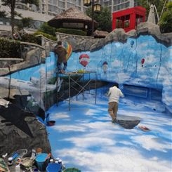 四川墙体彩绘公司3d立体画 写实墙绘