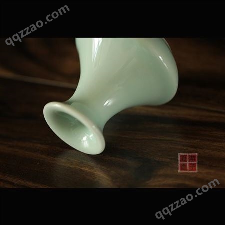 龙泉青瓷 创意花插 摆件 卧室案头办公桌水培 干花花瓶茶具配件