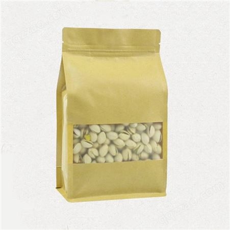 食品自立拉链袋 休闲食品包装袋 磨砂开窗牛皮纸自封袋