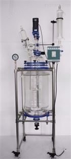 双层玻璃反应釜80L减压实验室合成搅拌反应器