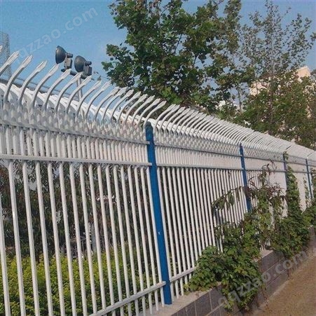 小区围栏网社区安全防护网锌钢护栏网顶部分叉带尖防攀爬隔离网