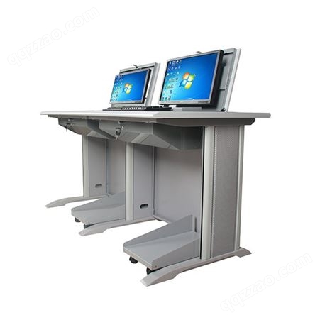 托克拉克翻盖电脑桌单双人台式培训电脑课桌电教室桌子机房考试桌
