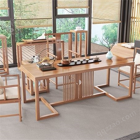 新中式实木茶桌椅组合 原木茶桌 简茶桌 禅意功夫茶台 会所茶室